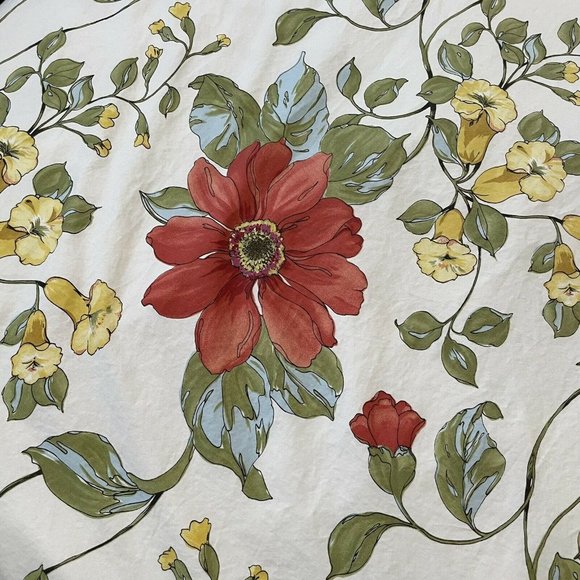 Pottery Barn Sophia Duvet Cover KING SIZE Red Dahl - Picture 3 of 6